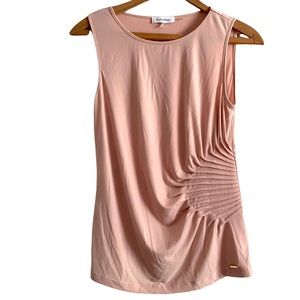 Calvin Klein Light Pink Peach Sleeveless Blouse size Small